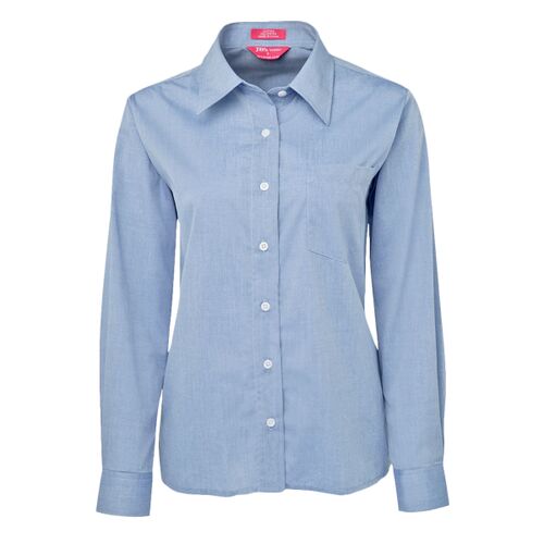 JB's  LADIES ORIGINAL L/S FINE CHAMBRAY SHIRT  LT BLUE- 06 Thumbnail
