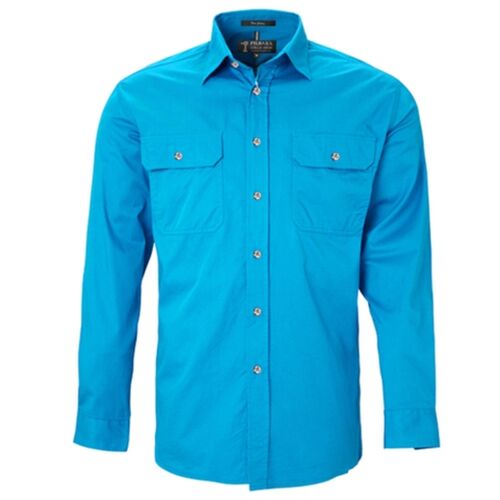 Ritemate Mens Pilbara Open Front L/S Shirt Thumbnail