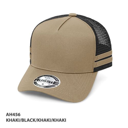 Striped Trucker Cap with Logo Thumbnail