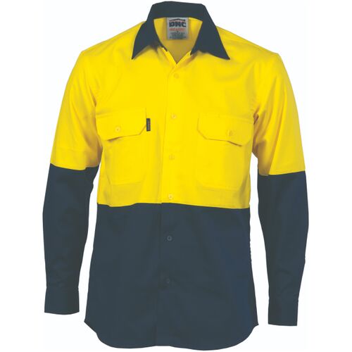 DNC Hi Vis Cool Breeze Vertical Vented Cotton Shirt Long Sleeve Thumbnail