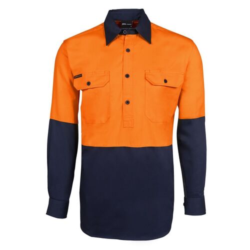 JB's Hi Vis Close Front L/S 190g Work Shirt Thumbnail