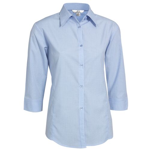 Biz Womens Micro Check 3/4 Sleeve Shirt Thumbnail