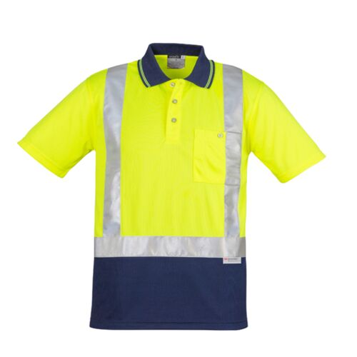 Syzmik Mens Hi Vis Spliced Polo Short Sleeve Shoulder Taped Thumbnail