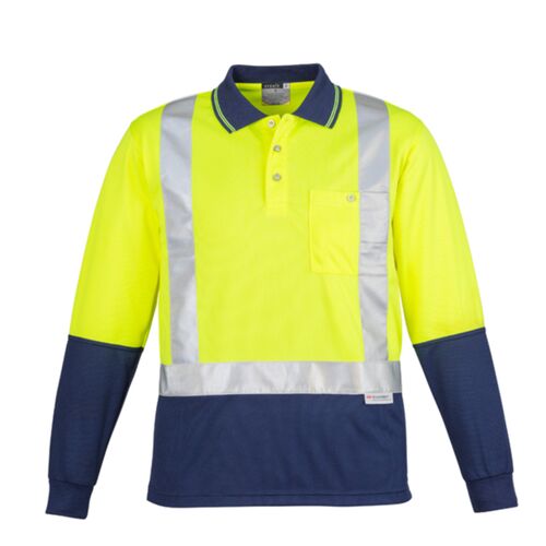 Syzmik Mens Hi Vis Spliced Long Sleeve Polo Shoulder Taped Thumbnail