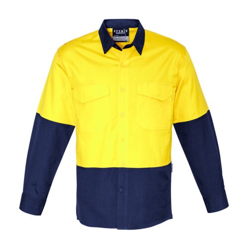 Syzmik Mens Rugged Cooling Hi Vis Long Sleeve Shirt Thumbnail