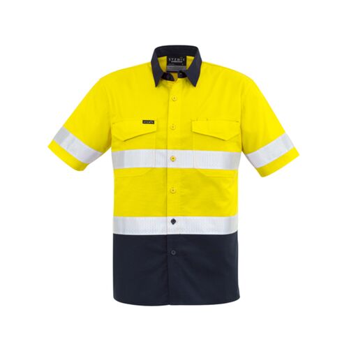 Syzmik  Mens Rugged Cooling Hi Vis Taped Short Sleeve Shirt Thumbnail