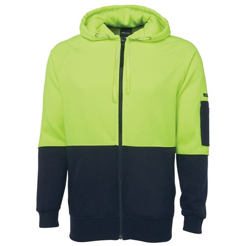JB's Hi Vis Full Zip Fleecy Hoodie Thumbnail