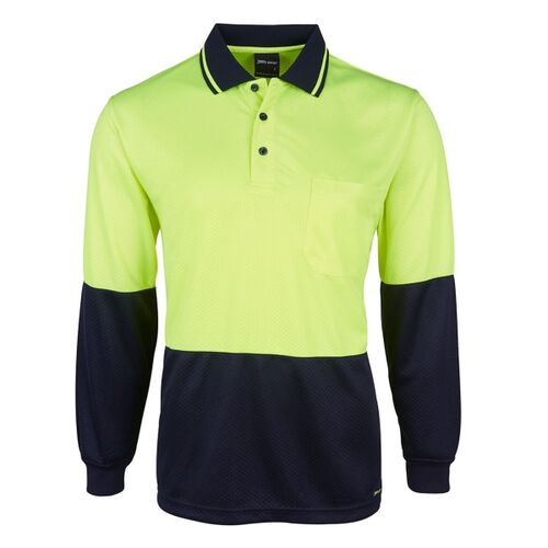 JB's Hi Vis Jacquard Long Sleeve Polo Thumbnail