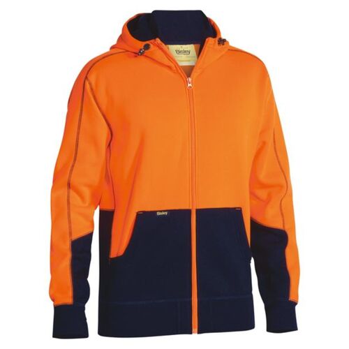 Bisley Hi Vis Zip Front Fleece Hoodie Thumbnail